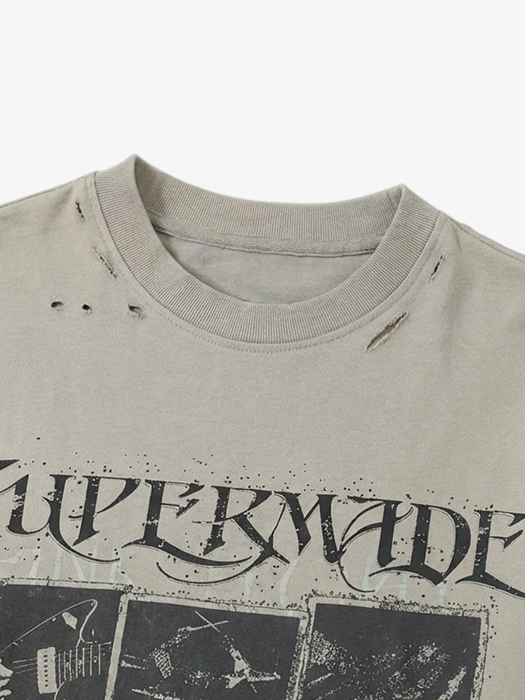 Jersey Distressed Camouflage Faux Two-Piece Graphic T-Shirt - 2420