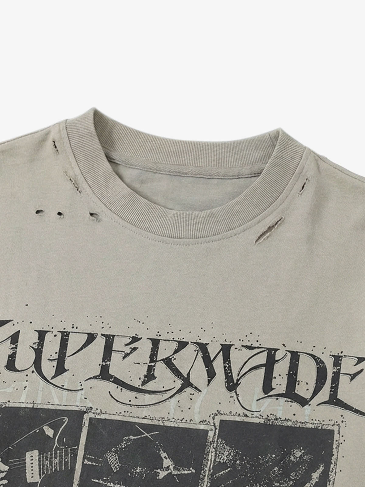 Jersey Distressed Camouflage Faux Two-Piece Graphic T-Shirt - 2420