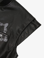 Thorn Destruction Frame Pattern Leather Vest