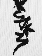 SUPM Unique Logo Letter Print Crew Socks