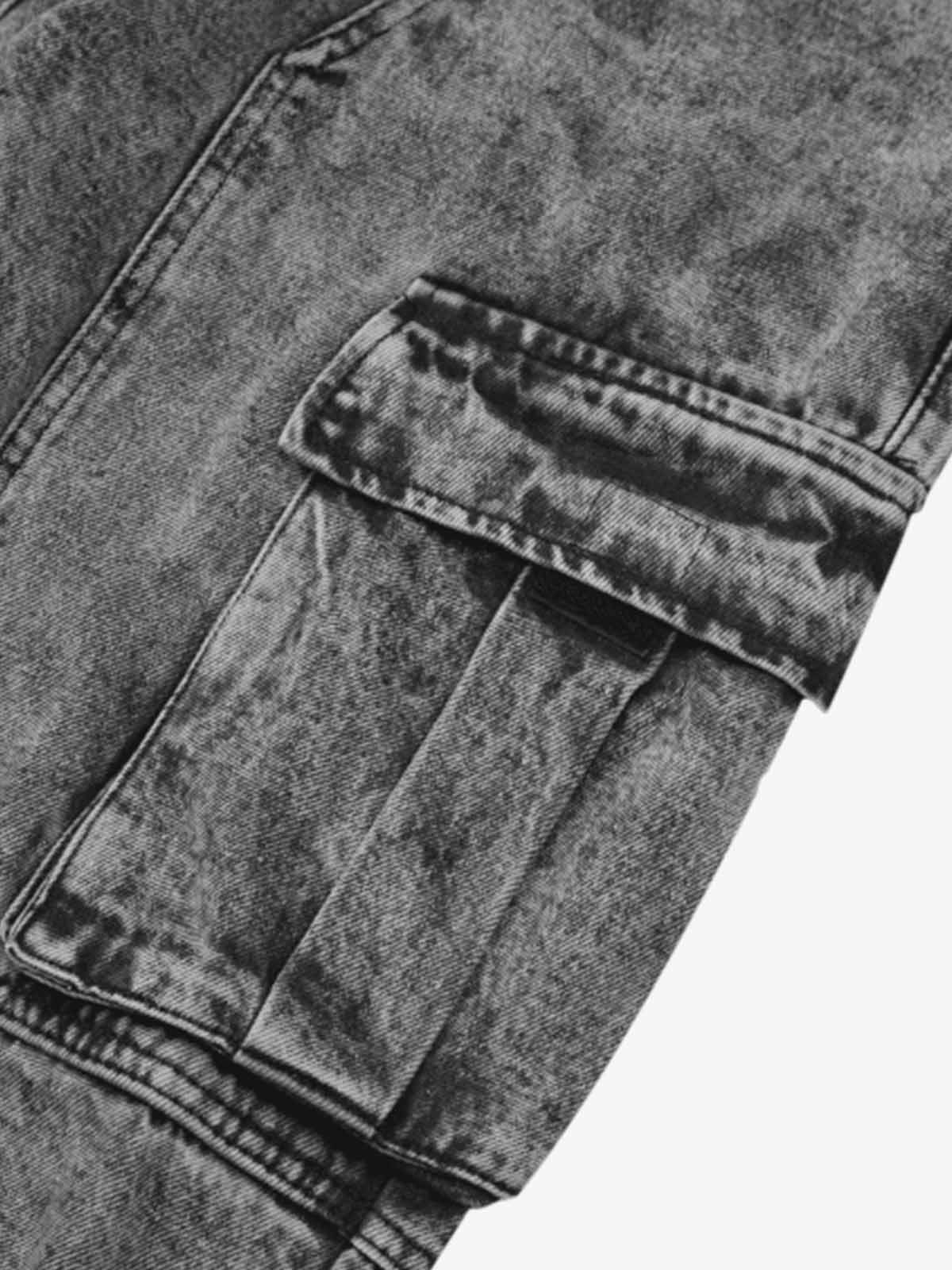 Theprecipice American Street Style Washed Distressed Work Jeans - 2354