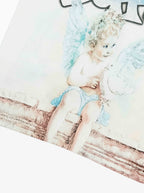 Retro Street Peace Dove Angel Rhinestone T-Shirt