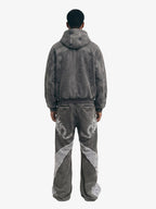 Fleece Retro Zipper Eye-Hood Design Hooded Jacket - 2489
