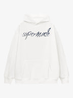 Metallic Script Letter Cross Graphic Hoodie