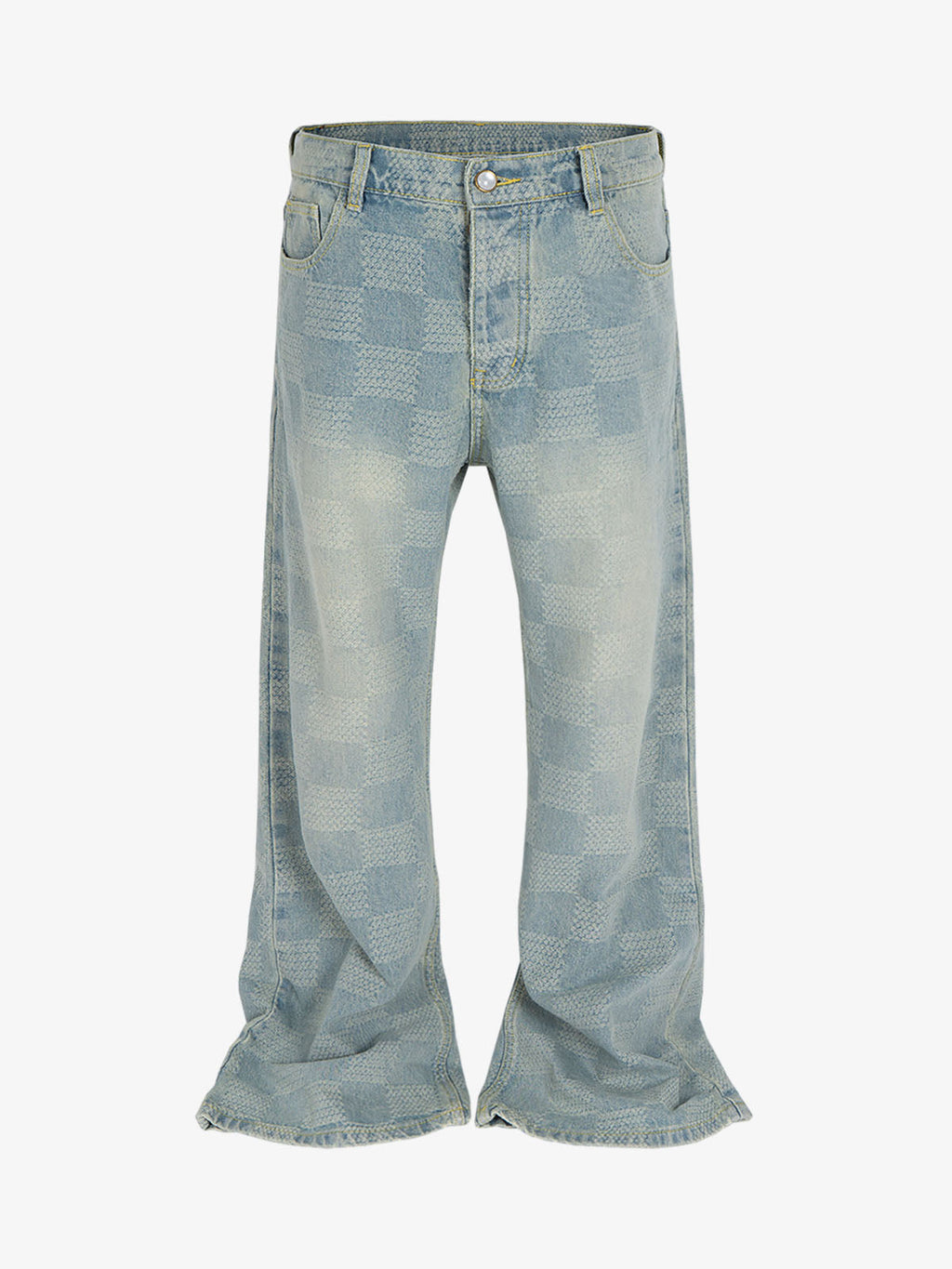 Checkerboard Distressed Jeans