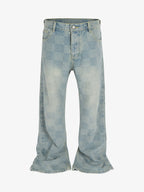 Checkerboard Distressed Jeans