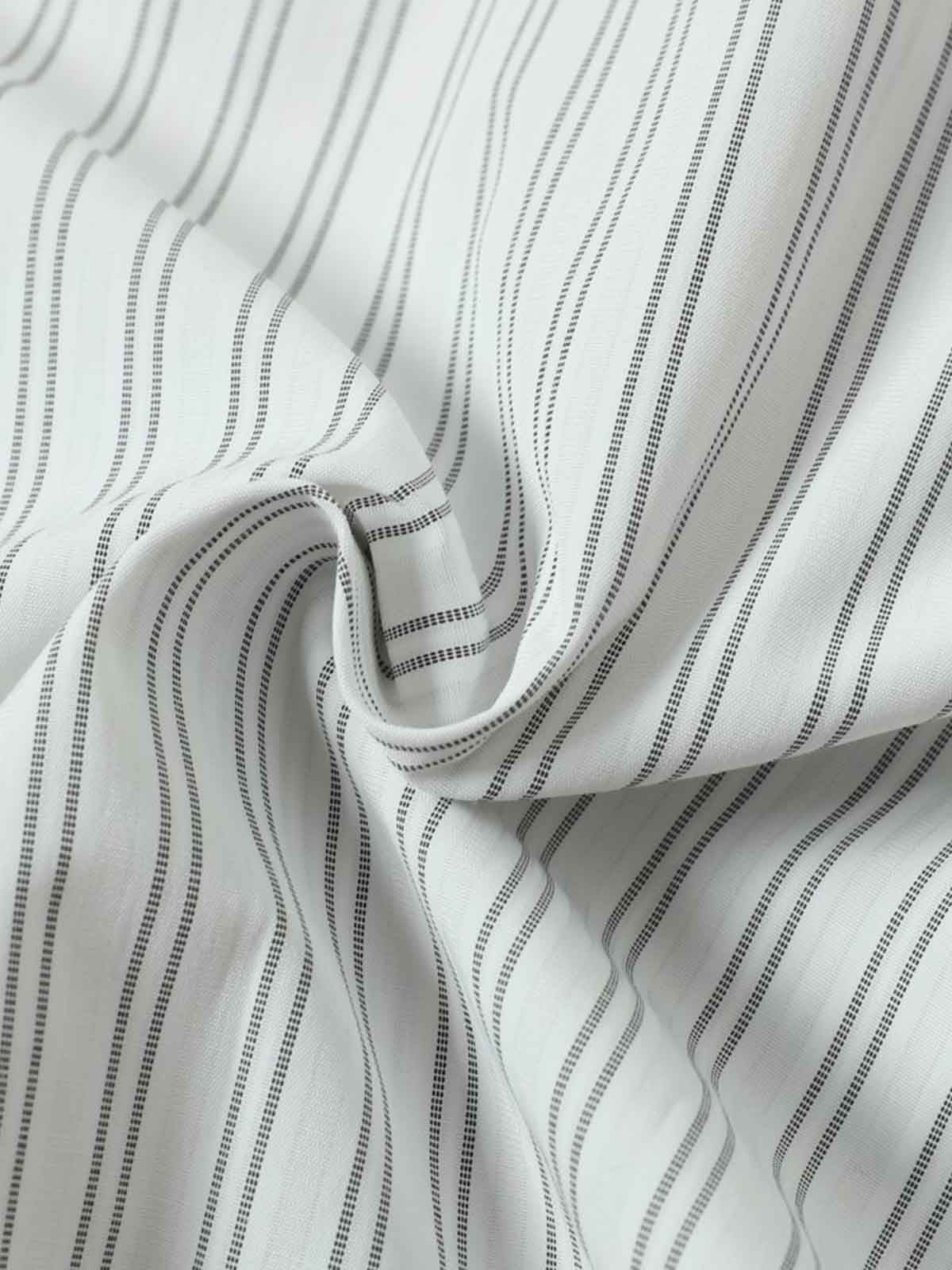 Striped Puppy Graphic Cotton Linen Shirt