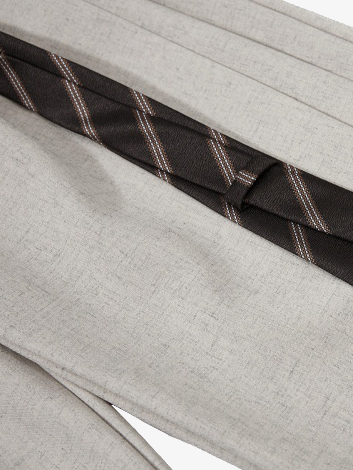 Tie Detail Relaxed Fit Draped Suit Pants