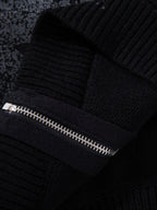 Street Dark Phantom Butterfly Stand-Collar Knit Cardigan Sweater