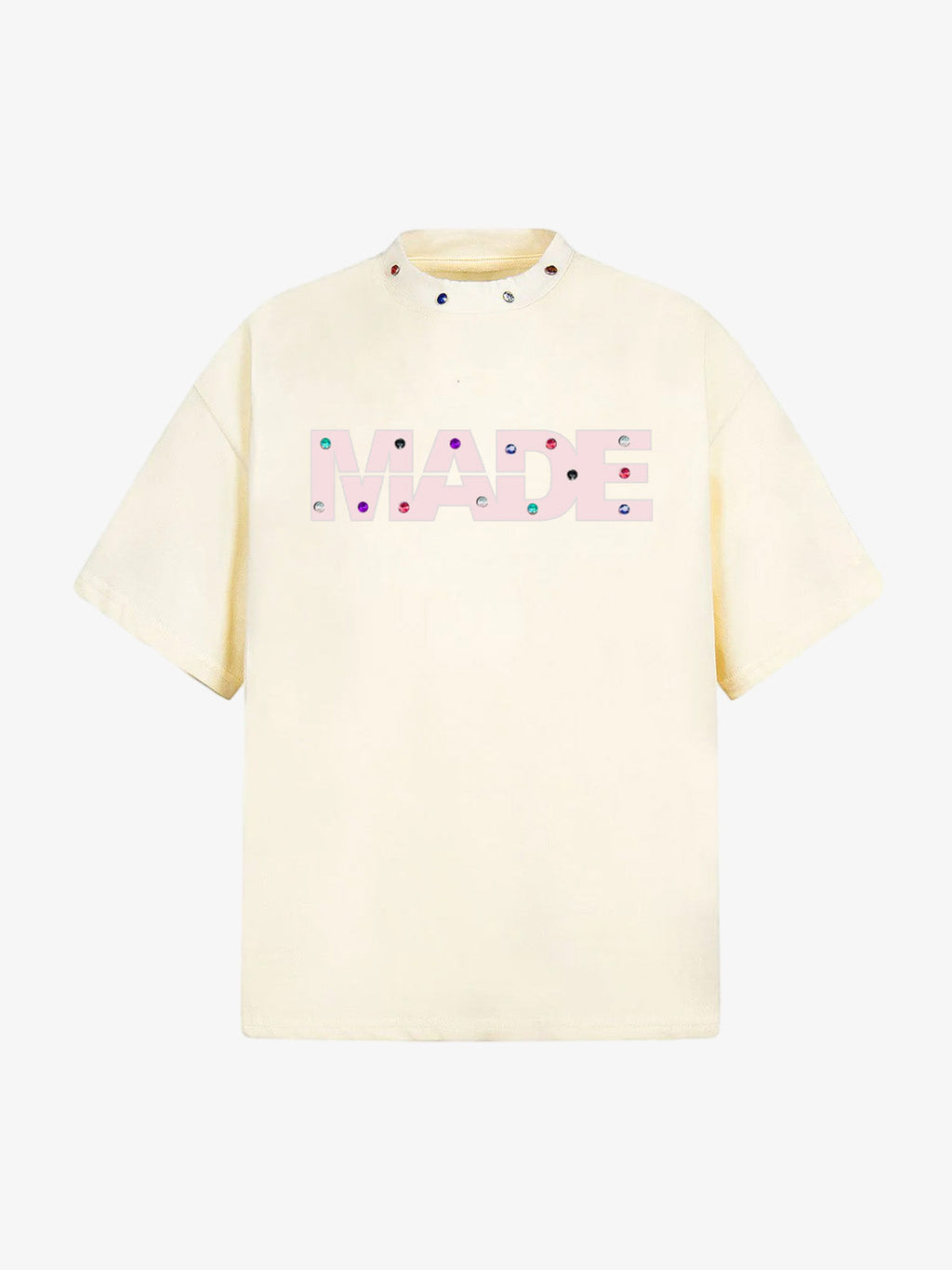 Street Retro MOOD Patch Embroidered Rivet T-shirt - 2440