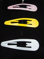 Detachable Hair Clip Decoration Zip Up Hoodie