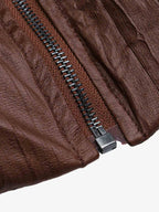 Retro Buckled High-Neck Crinkle Puffer Jacket