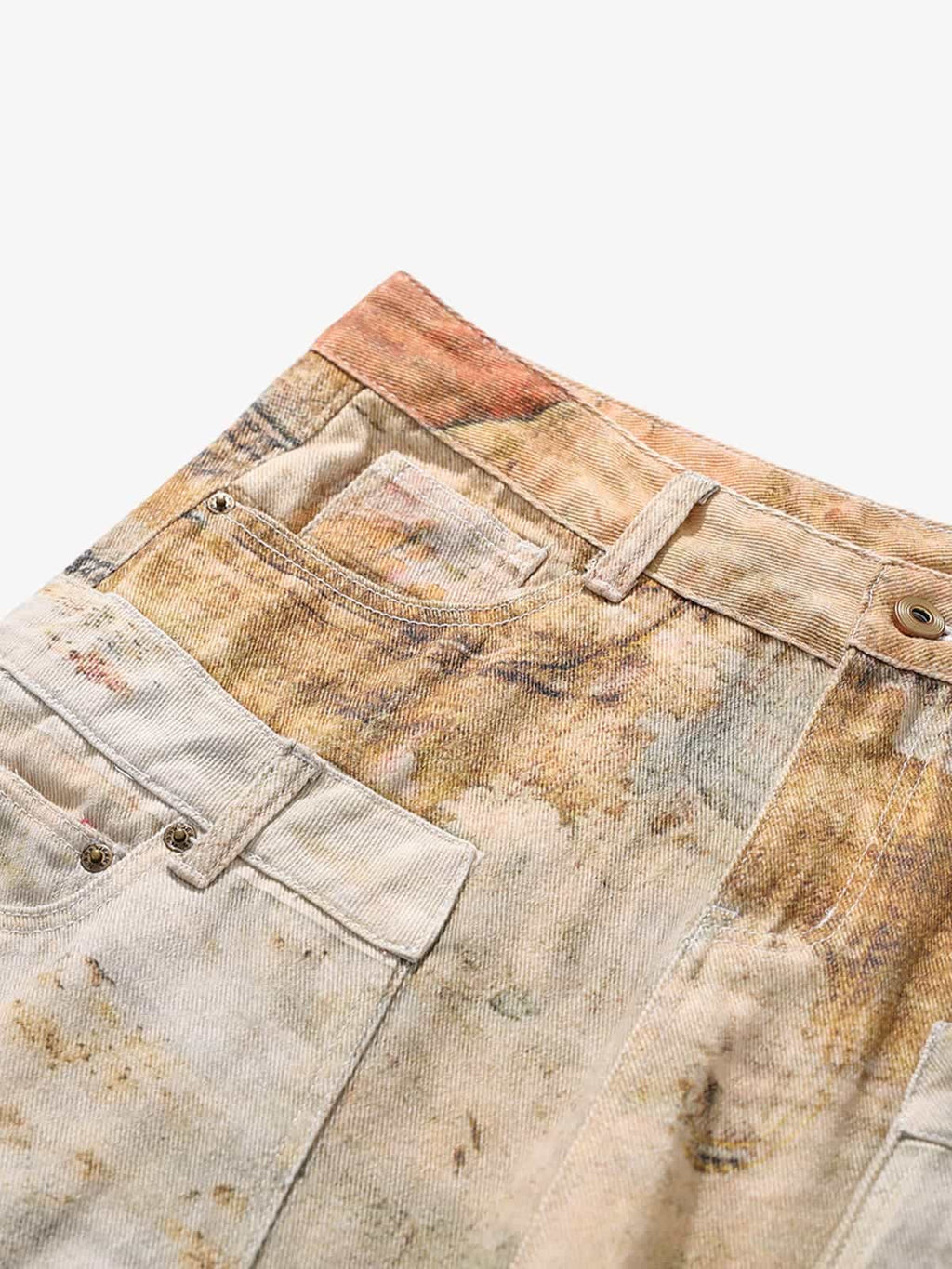 Vintage High Street Mud-Dyed Distressed Baggy Jeans