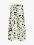 Cow Print Lace Trim Straight Leg Pants