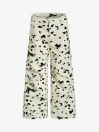 Cow Print Lace Trim Straight Leg Pants