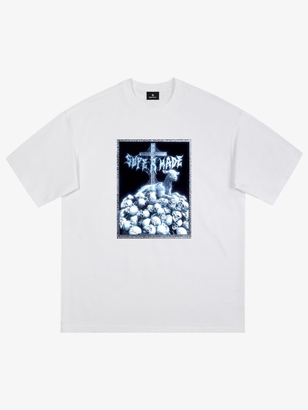 Gothic Cross Skull Graphic T-Shirt