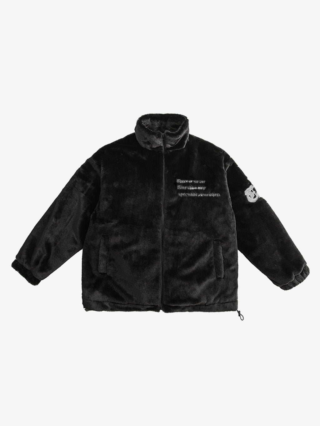 Theprecipice Street Letter Embroidered Fleece Jacket - 1838