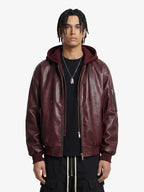 Retro Distressed Washed PU Leather Cotton Jacket