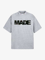 Street Retro MOOD Patch Embroidered Rivet T-shirt - 2440