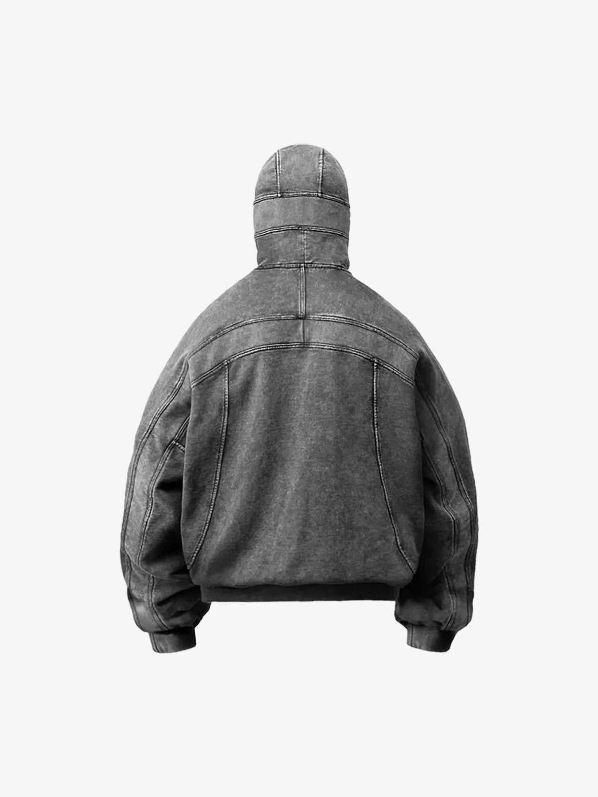 Fleece Retro Zipper Eye-Hood Design Hooded Jacket - 2489