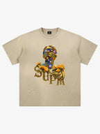 Washed Splash Ink Cosmic Statue Print Galaxy Art T-Shirt