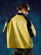 Original Contrast Color Leather Jacket - 2565