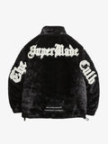 Theprecipice Street Letter Embroidered Fleece Jacket - 1838
