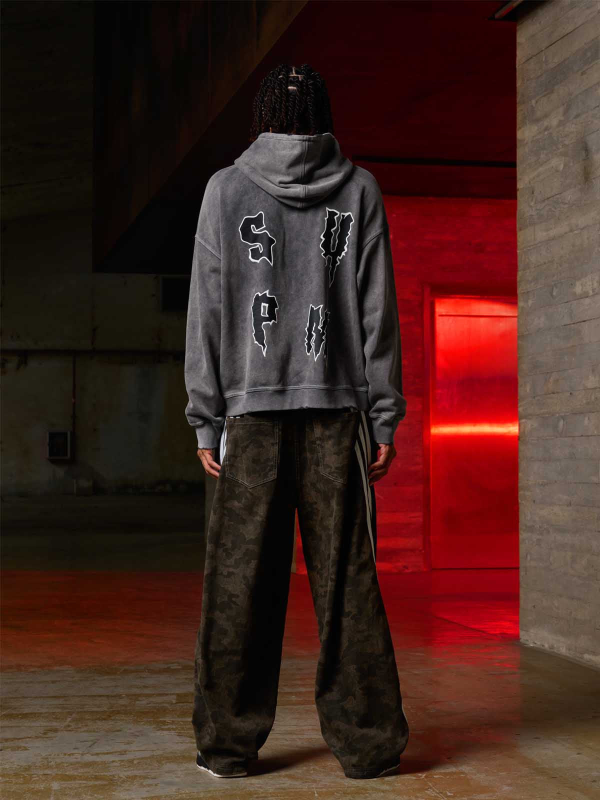 Original Distressed SPMD Graphic Cotton Hoodie