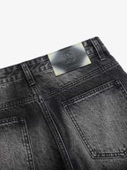 Vintage Washed Distressed Whisker Barrel Jeans