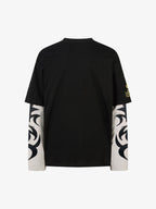 Hip-Hop Punk Faux Two-Piece Long-Sleeved T-Shirt - 2457