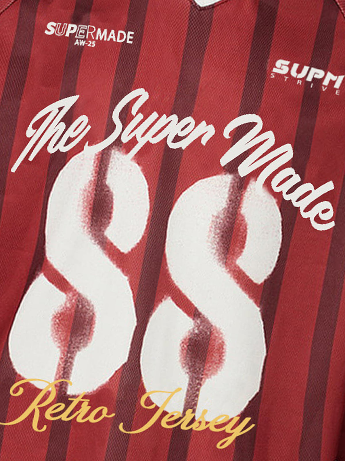 Retro Striped 88 Print Graphic Jersey Long-Sleeved T-Shirt - 2618