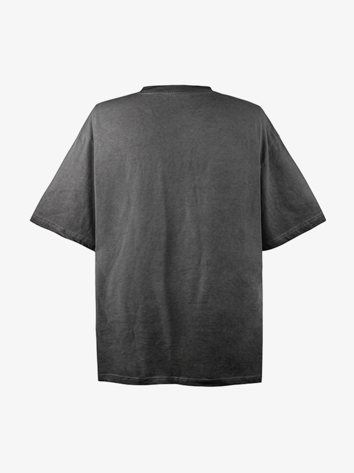 Vintage Washed Shadow Portrait Print T-Shirt