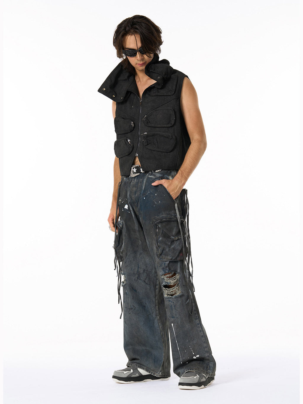 Heavy-Duty Multi-Pocket Multi-Zipper Vest