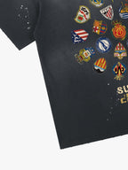 Distressed Ink Splatter Team Logo Graphic T-Shirt
