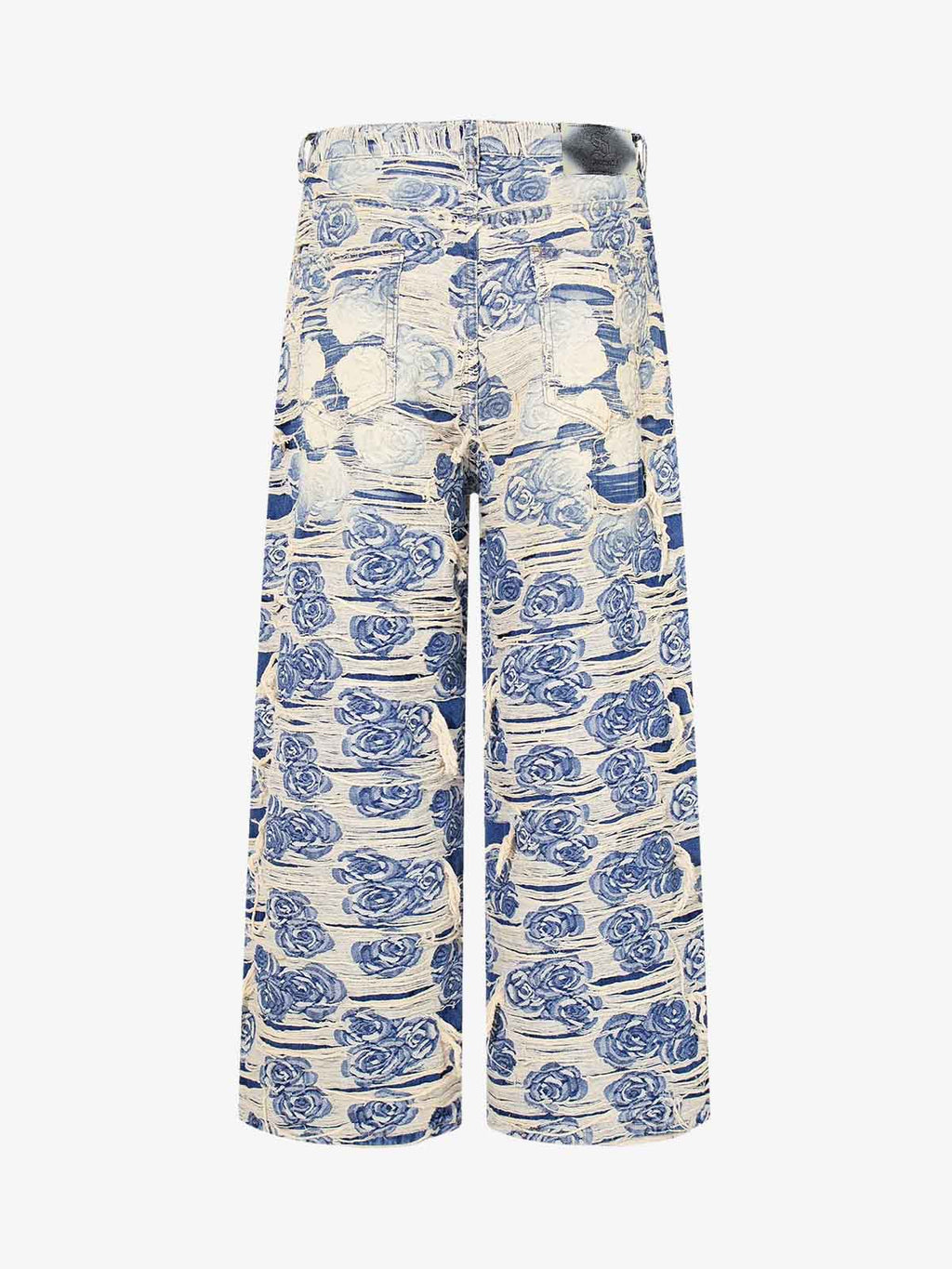 Jacquard Distressed Denim Jeans