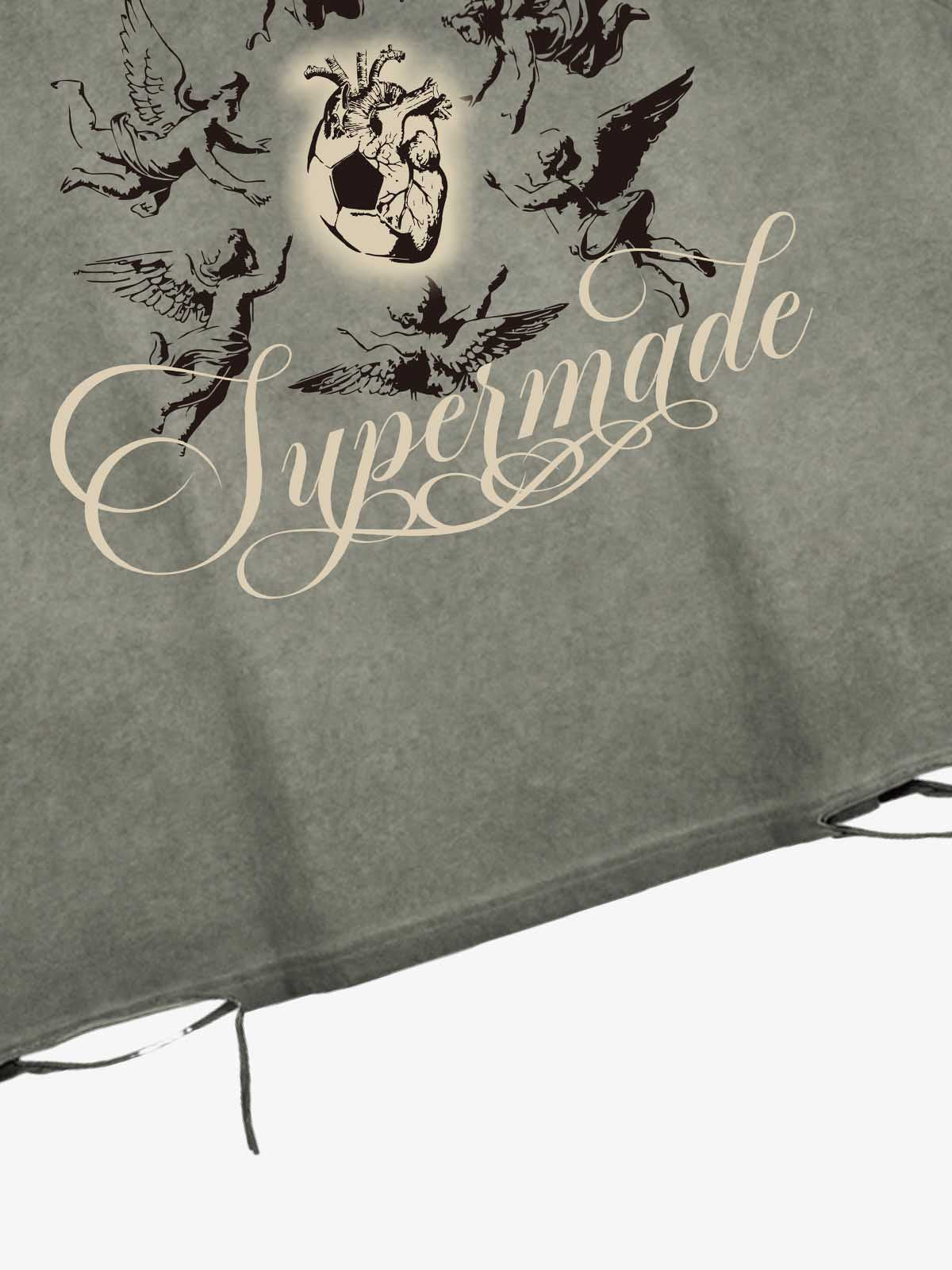 Vintage Washed Cherub Soccer Heart Graphic Sleeveless T-Shirt