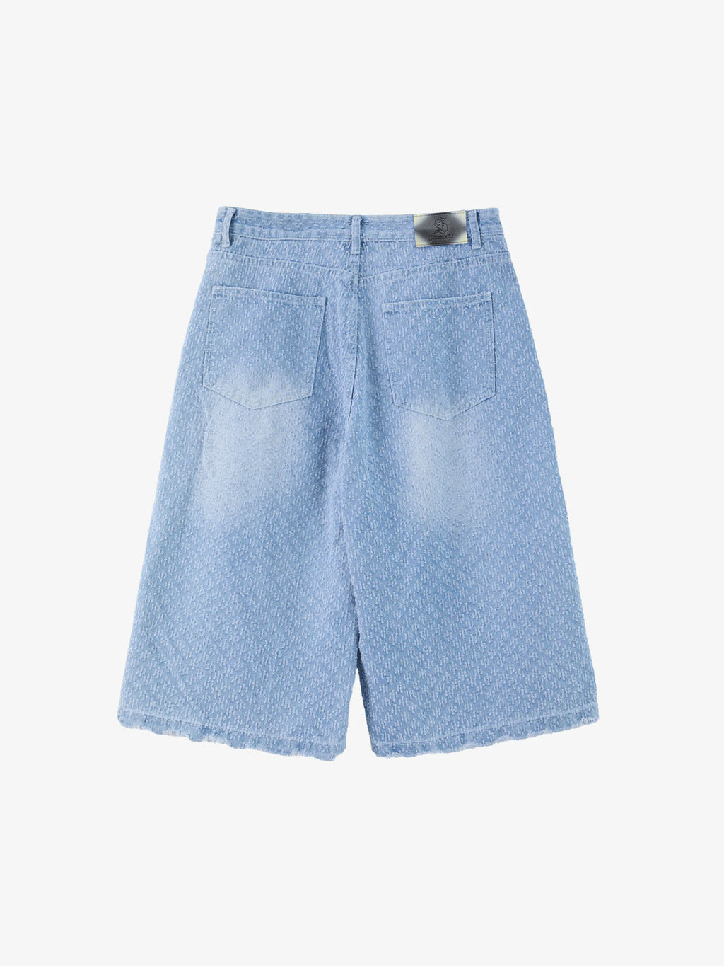 Vintage Distressed Textured Ripped Wide Leg Denim Jorts