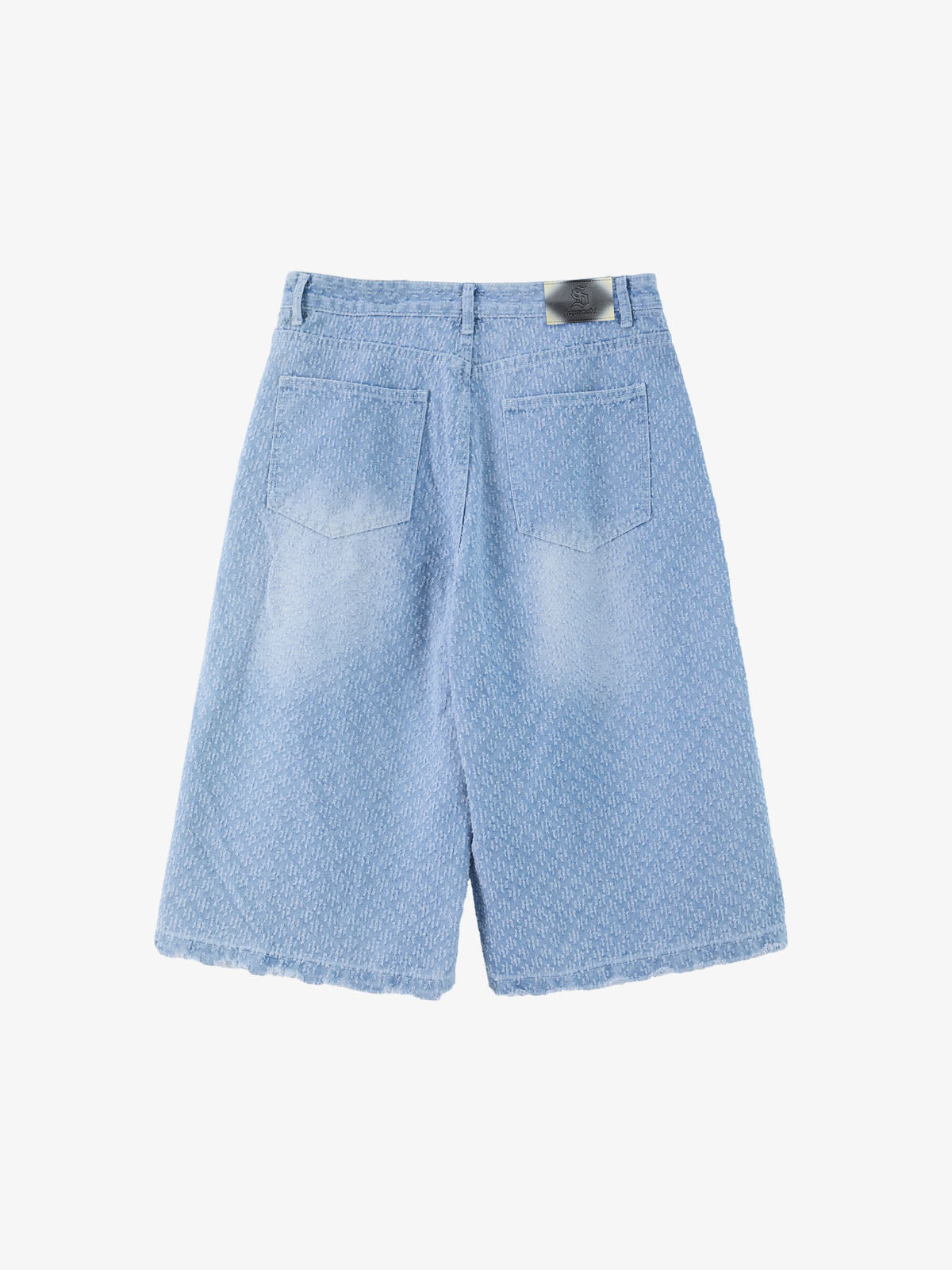 Vintage Distressed Textured Ripped Wide Leg Denim Jorts