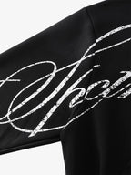 High Street Script Letter Print Zip-up Hoodie Jacket