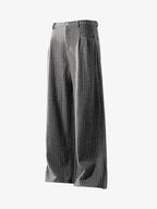 Retro Wool Blend Pleated Baggy Trousers