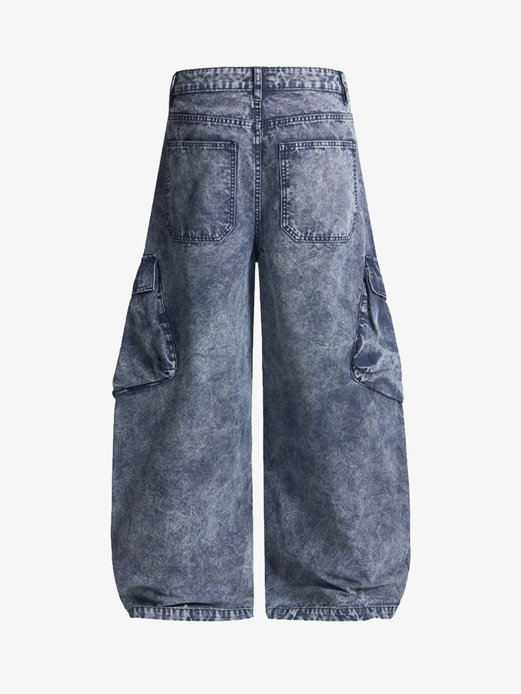 Vintage Washed Multi-Pocket Barrel Jeans
