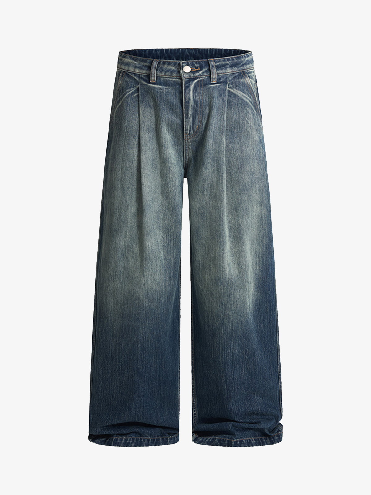 Vintage Pleated Fade Baggy Jeans