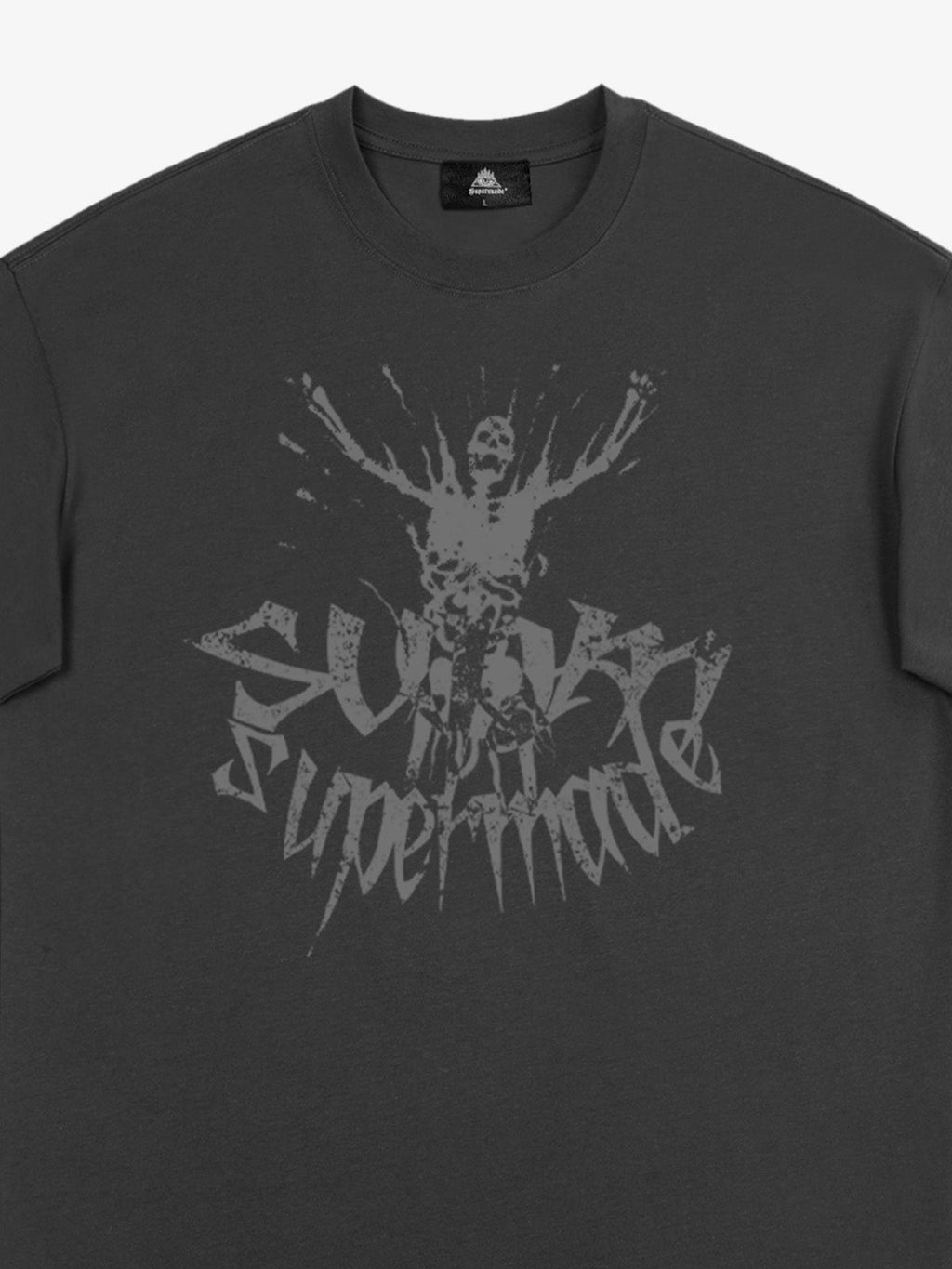 Gothic Skull Distressed Letter T-Shirt