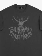 Gothic Skull Distressed Letter T-Shirt