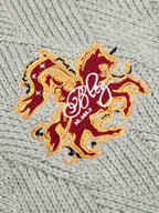 Retro Contrast Collar Embroidery Knit Sweater