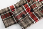 Vintage Plaid Patchwork Denim Panel Shirt