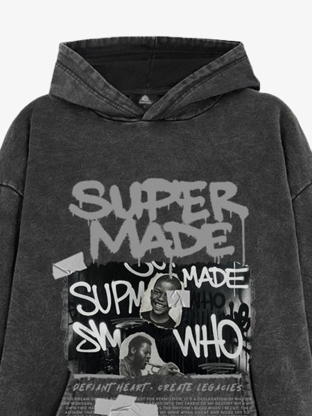 Trendy Retro Graffiti Character Hoodie