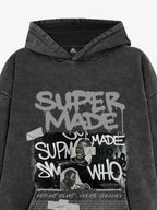 Trendy Retro Graffiti Character Hoodie