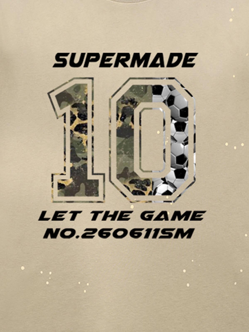 Number 10 Camo and Soccer Graphic T-Shirt