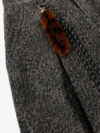 Leopard Pleated Wide Leg Denim Barrel Jeans